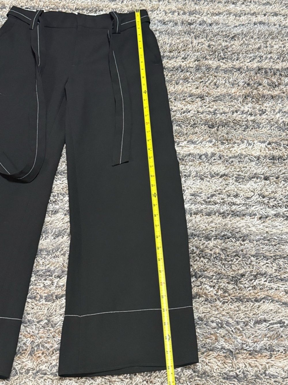 Zara Women's Wide Leg Dress Pants With Contrasting Topstitching - Picture 6 of 12